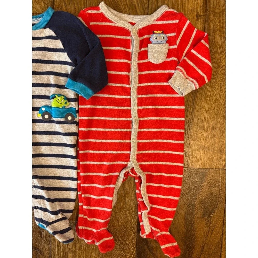 Carters‎ Baby Boy 6 Months Footed Sleepers Pajamas Outfits Clothes Lot Baseball